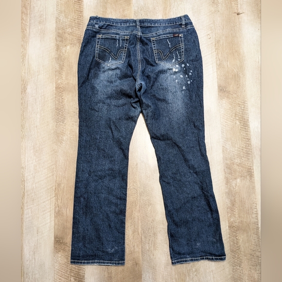 Angels Dark Wash Distressed Bootcut Jeans - Picture 6 of 11